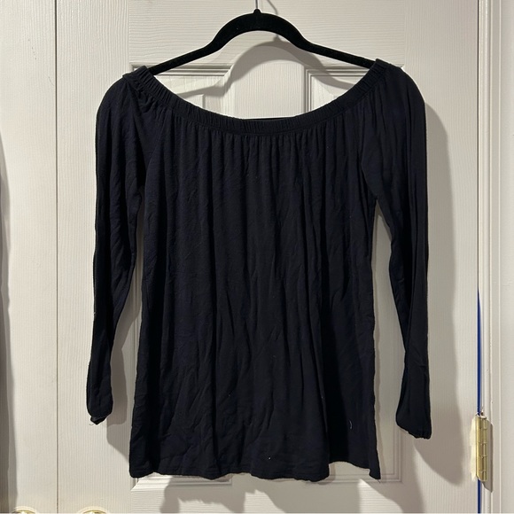 Long-sleeve Off-the-Shoulder Top - Picture 1 of 4
